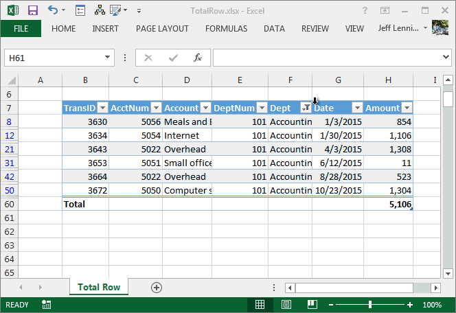 excel how many rows are displayed when filtered