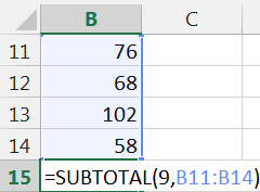 Excel SUBTOTAL function by Jeff Lenning