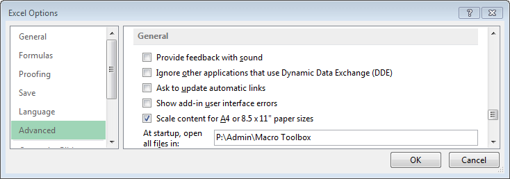 Excel Options dialog by Jeff Lenning