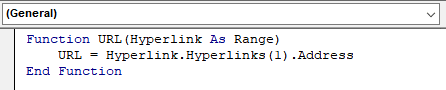this custom function extracts the url from a hyperlink using an excel formula
