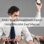 Man multitasking while using Microsoft Excel macros to make his spreadsheets faster