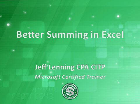 Better Summing by Jeff Lenning